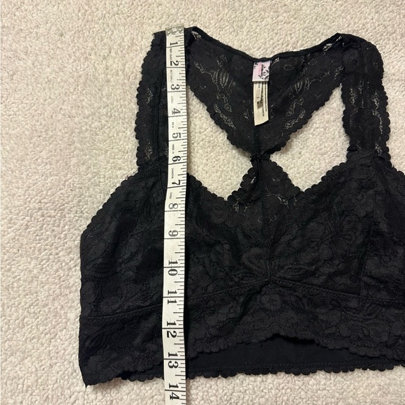 Free People • Galloon Floral Black Lace Racerback Bra Bralette - Picture 9 of 16